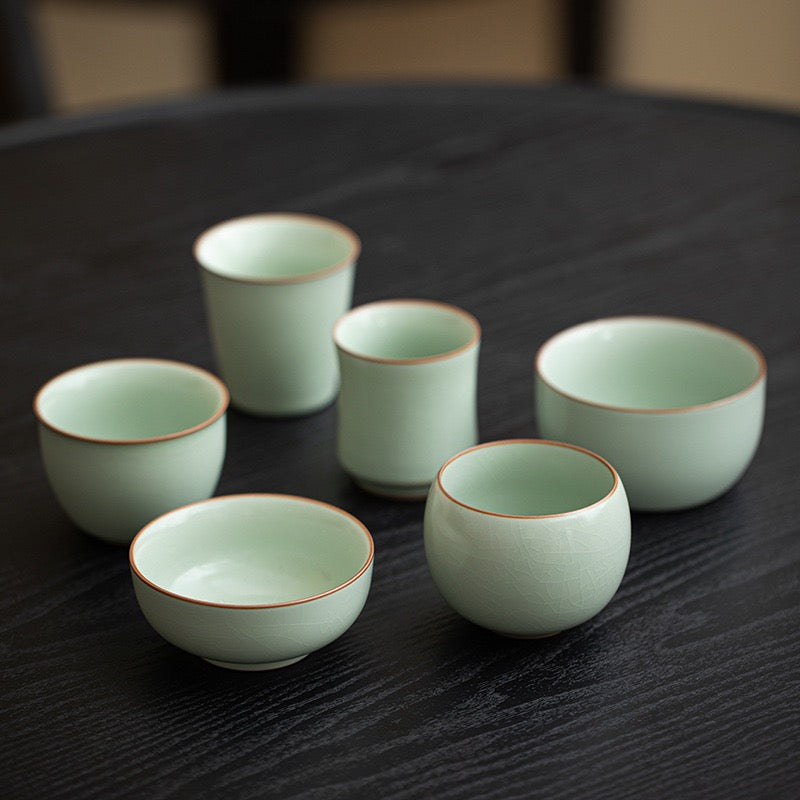 手工制作冰裂釉茶杯，多种款式可选，适用于品茶与咖啡